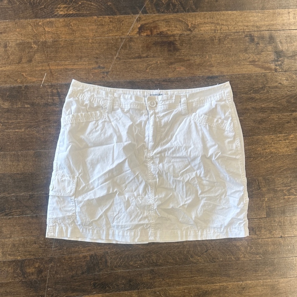 St Johns Bay White Cargo Mini Skirt Size 12
